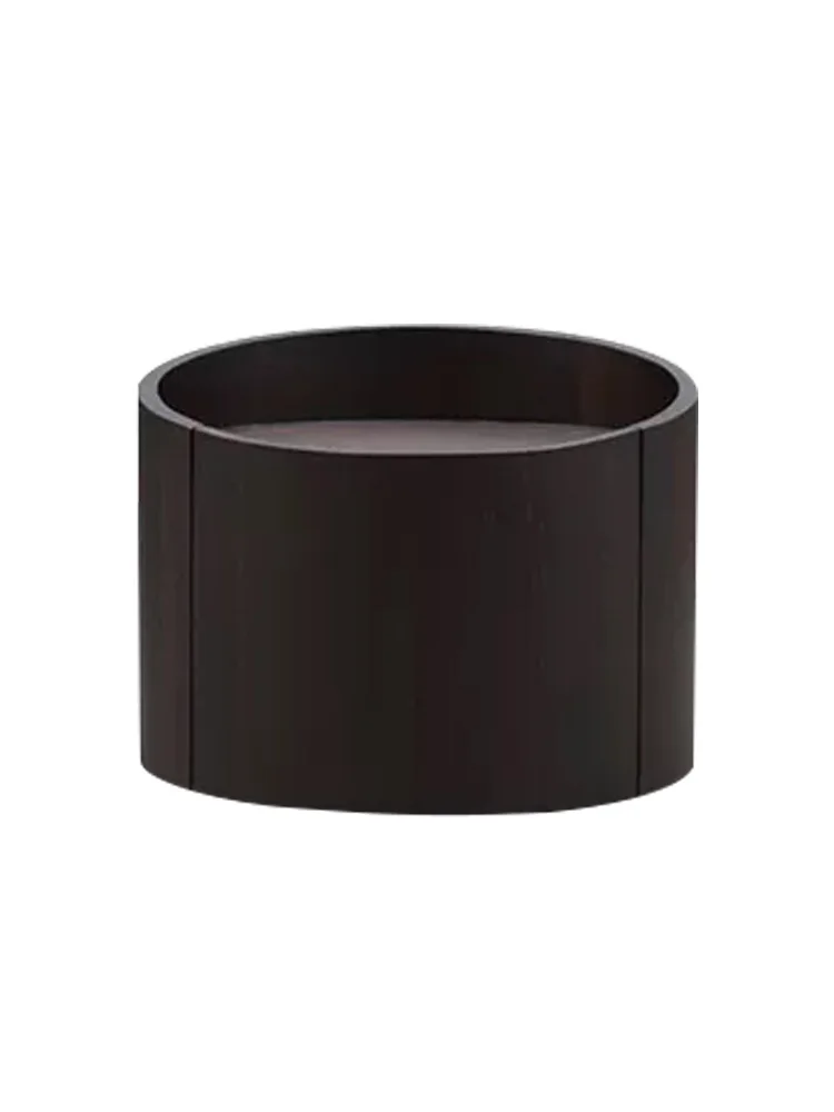 

Italian minimalist solid wood smoked bedside table