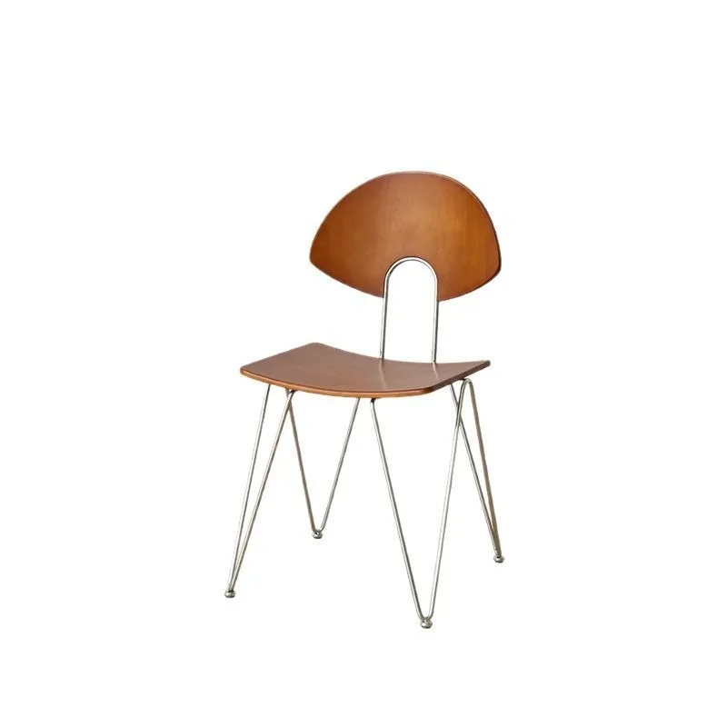 Dining chair Home high-end ergonomic retro chair Solid wood backrest Book desk chair