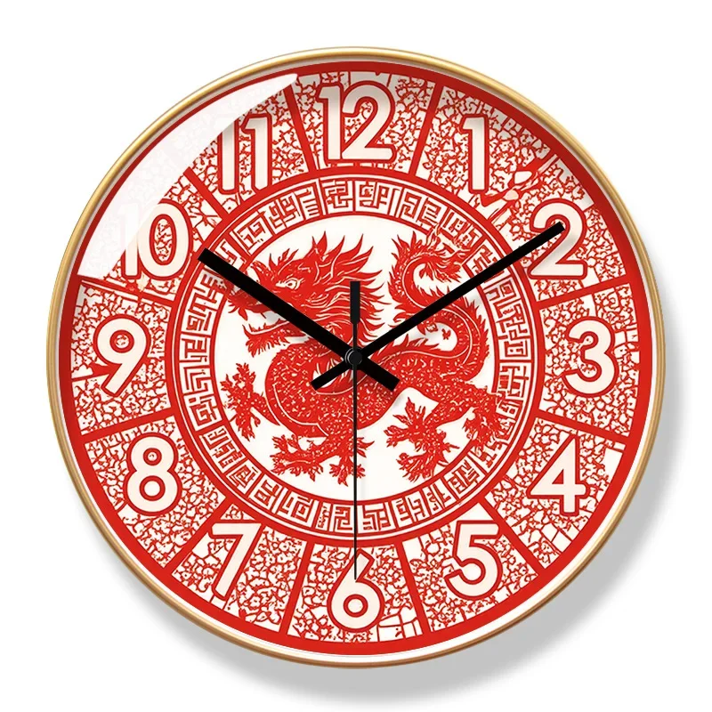 2025 New Chinese-Style Wall Clock Living Room Home Decorate Creative Silent Hanging Watch Modern Design Simple Quartz Watch