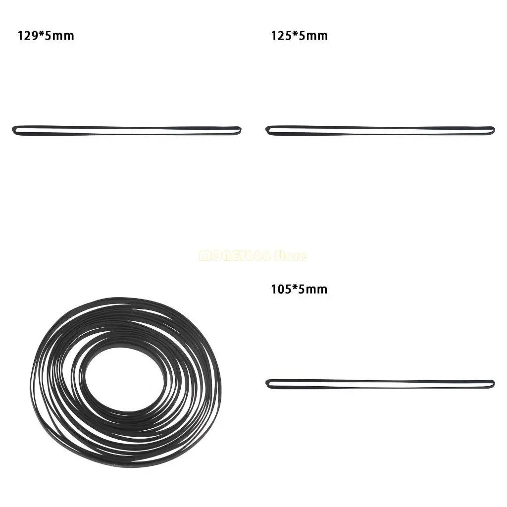 

F62C 5mm Wide Flat Cassette Tape Machine Belt Assorted Common Belt for Recorder