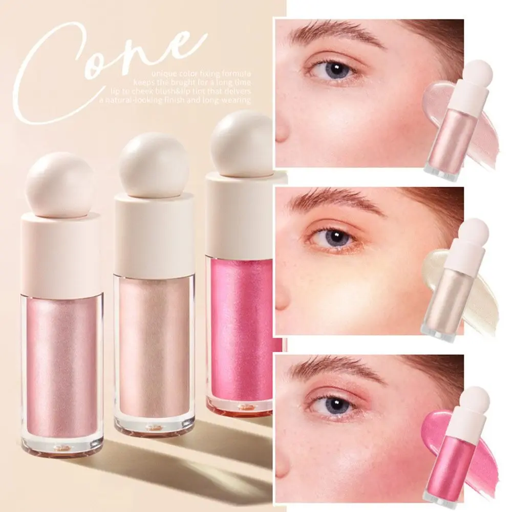 Luminiseur liquide de contour Portable, éclaircissant pour le visage, scintillant, Blush liquide, surligneur liquide