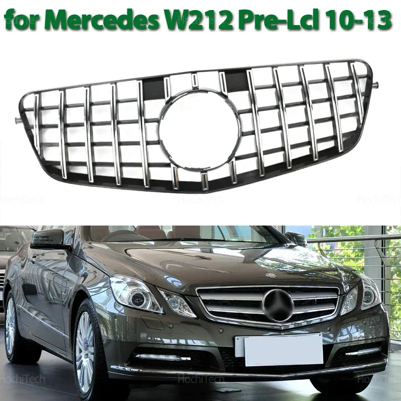 Car Black Kidney Grill Racing Grill Replacement Part for Mercedes-Benz E Class W212 Pre-facelift E250 E300 E350 E500 2009-2012