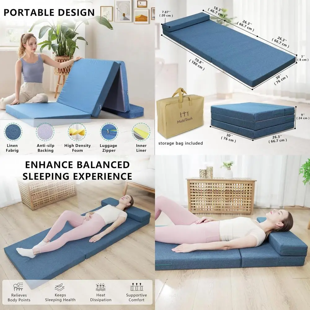 

Надувной матрас Twin Size - портативная воздушная кровать для кемпинга, поездок на автомобиле, 79x30x3