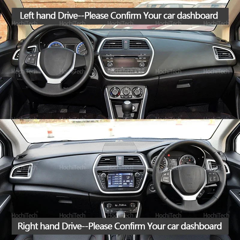 For Suzuki SX4 S-Cross 2013-20 Car Dashboard Cover Avoid Light Pad Instrument Platform Cover Mat Carpet Accessories