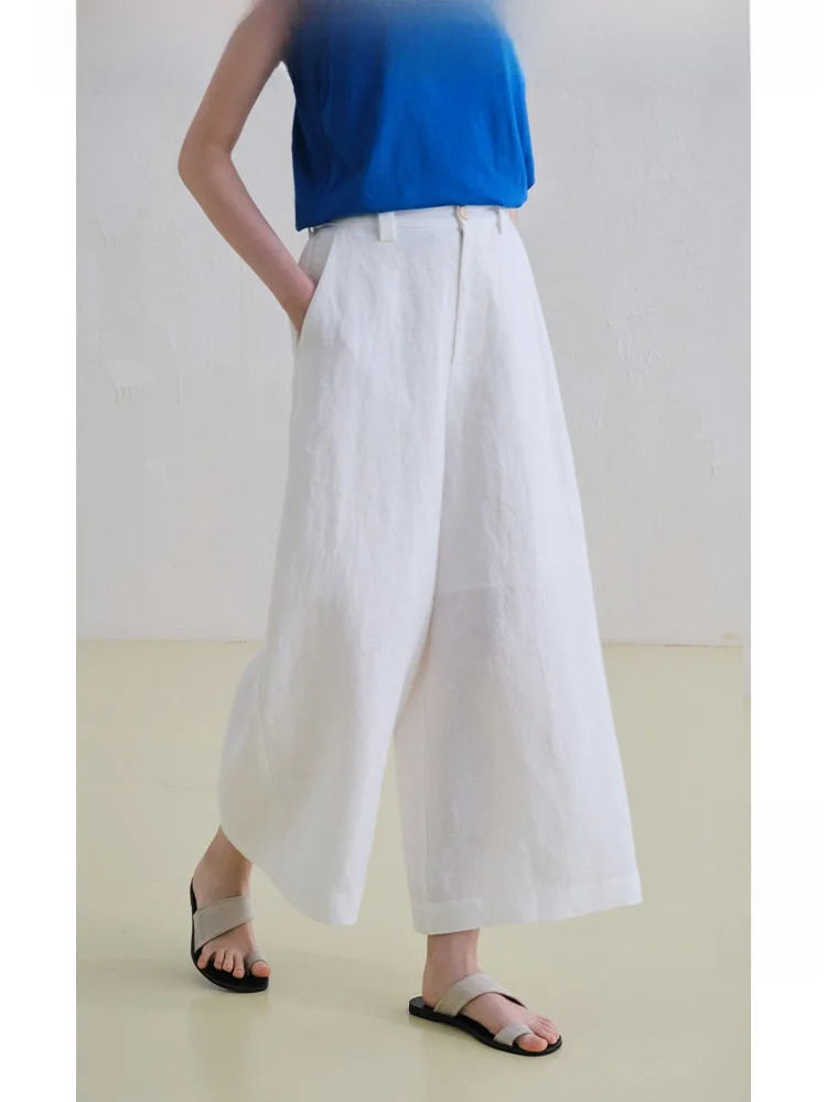 

Женские льняные брюки Ltyp Travel Original с широкими штанинами, свободного кроя, летние, повседневные, дышащие, влагоотводящие, в стиле карго