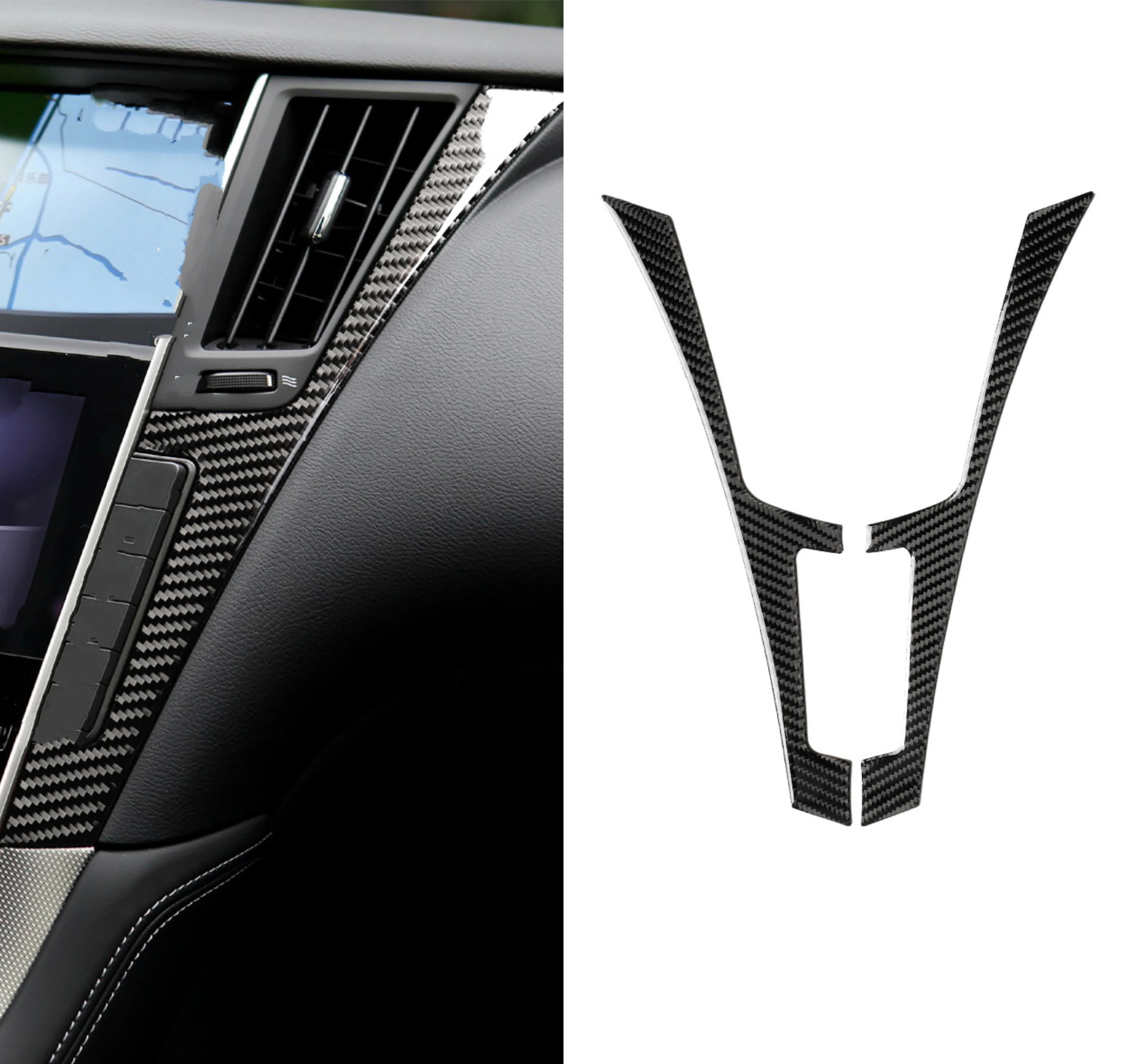 

For Infiniti Q50 Q60 2013 2014 2015 2016 20172018 2019 Interior Center Control Cover Sticker Trim Decoration Frame Carbon Fiber