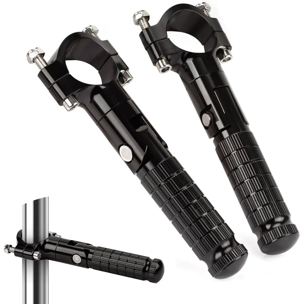 

Motorcycle Highway Foot Pegs Universal for 32mm Crash Bars CNC Anti-Slip Foot Rest Pedals or Electric Dirt Bike (Black)