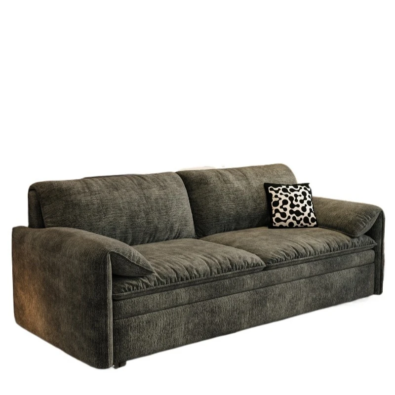 

Small apartment cheney velvet Italian minimalist, multi-functional telescopic folding, high elastic sofa bed