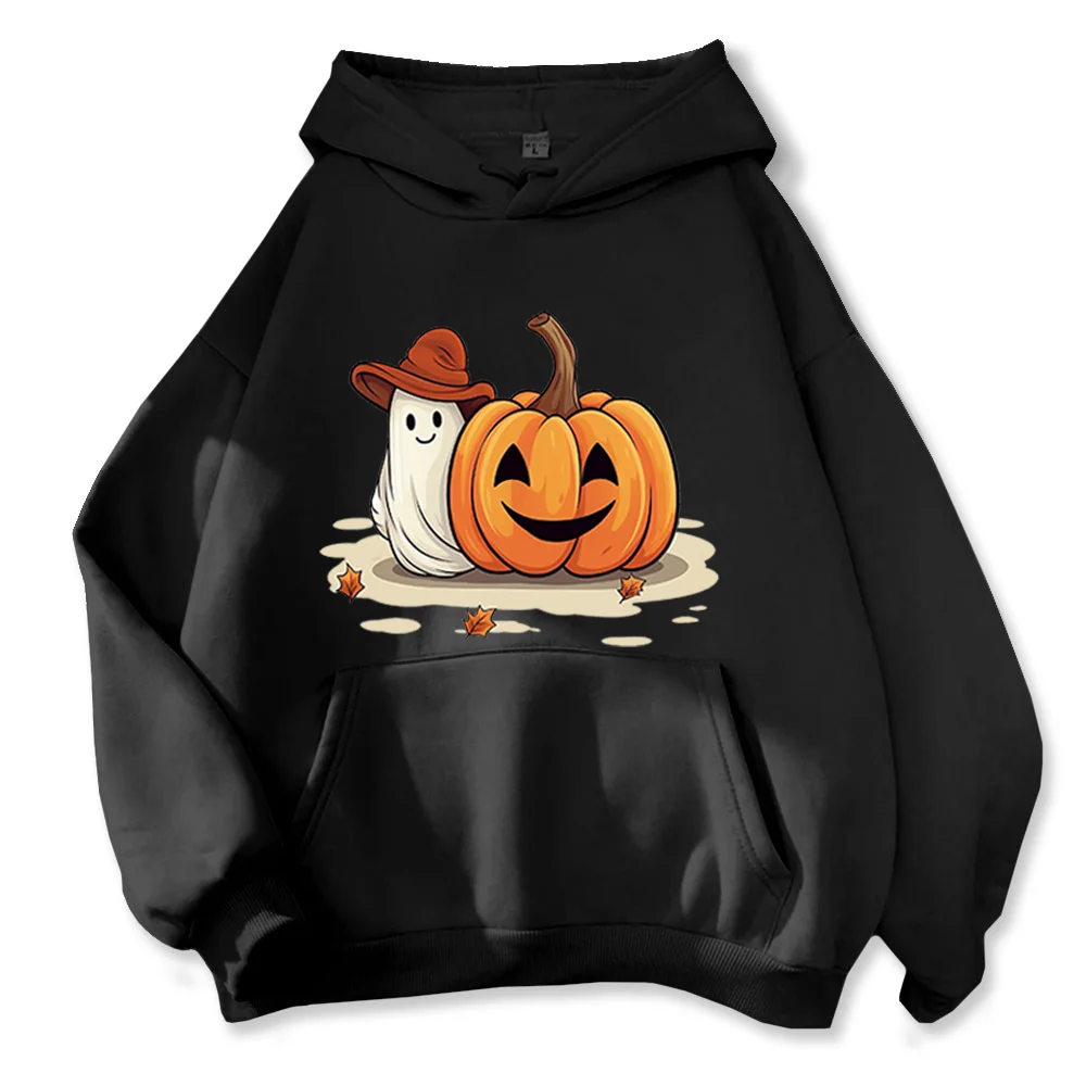 new in Halloween pumpkin letter print sweatshirt hoodie Halloween costume Pumpkin Ghost Trick or treat streetwear women men tops