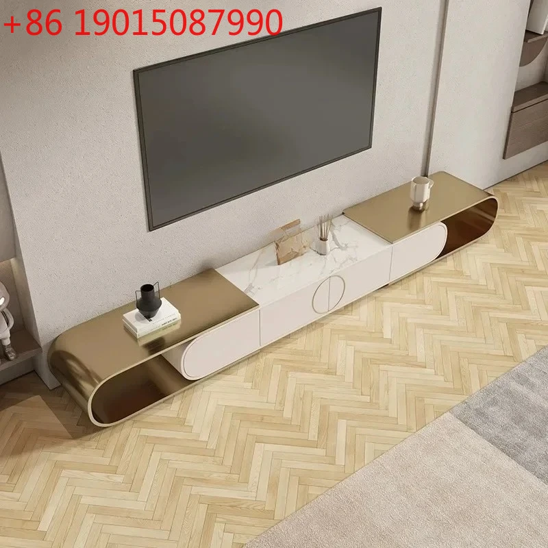 

Cy56 Итальянский светлый роскошный каменный шкаф из нержавеющей стали, комбинированный шкаф для телевизора, дизайнерский шкаф для телевизора