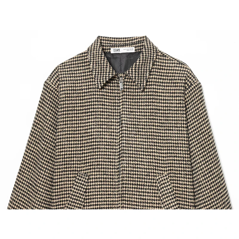 سترة نسائية منقوشة بأكمام طويلة وجيوب وسحاب سترات نسائية أنيقة معاطف 2026 ربيع الخريف ملابس خارجية غير رسمية للسيدات