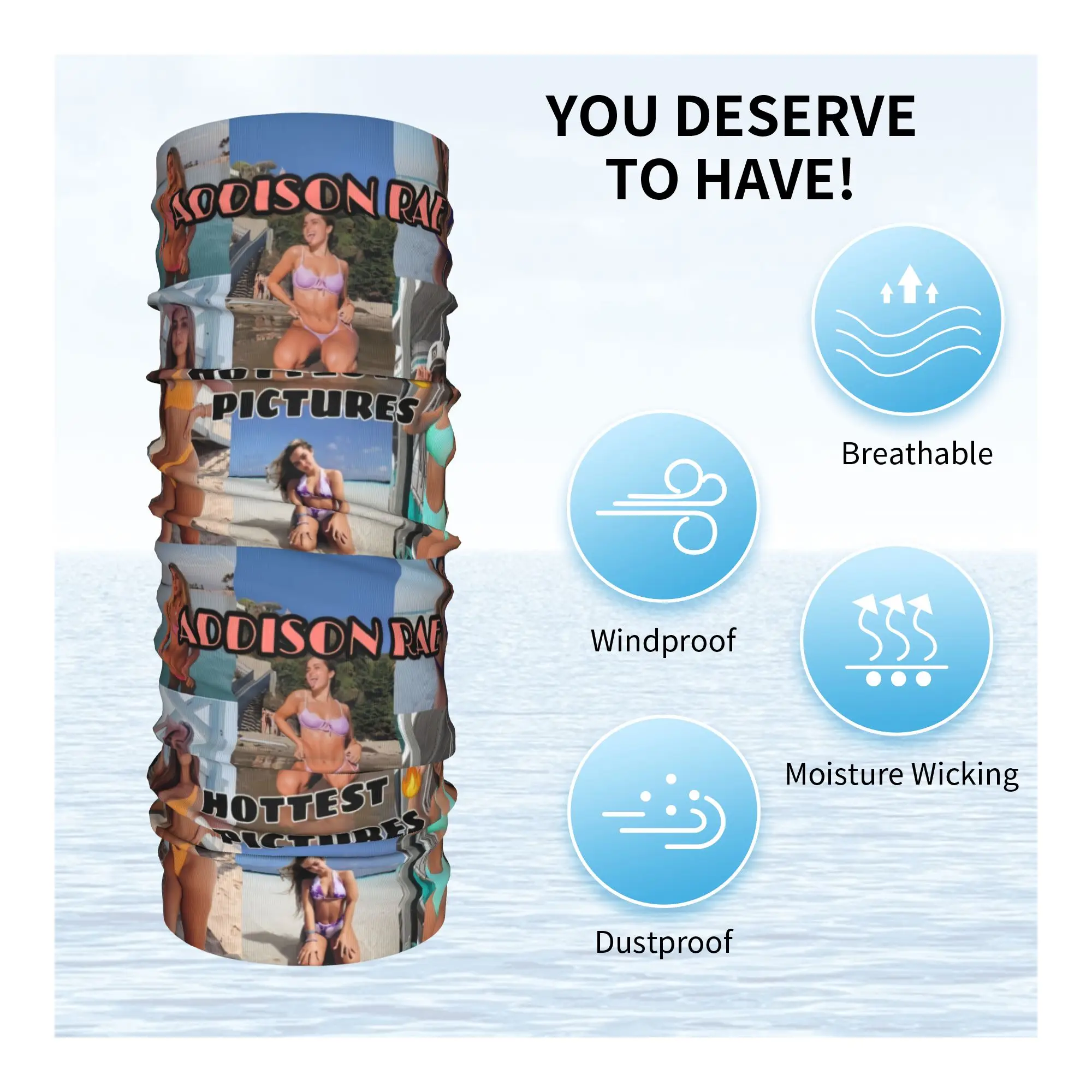 مخصص أديسون راي المغني الأمريكي باندانا الشتاء الرقبة أدفأ الرجال يندبروف التفاف الوجه وشاح للمشي الجراب عقال