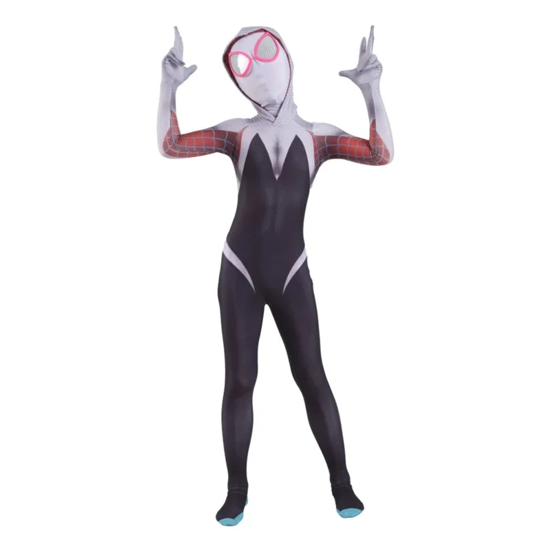 Bär Den Gwen Stacy Spandex Overalls Mädchen Zentai Kostüm Halloween Cosplay Weiblichen Anzug Für Kinder Kostüme Neue 2025