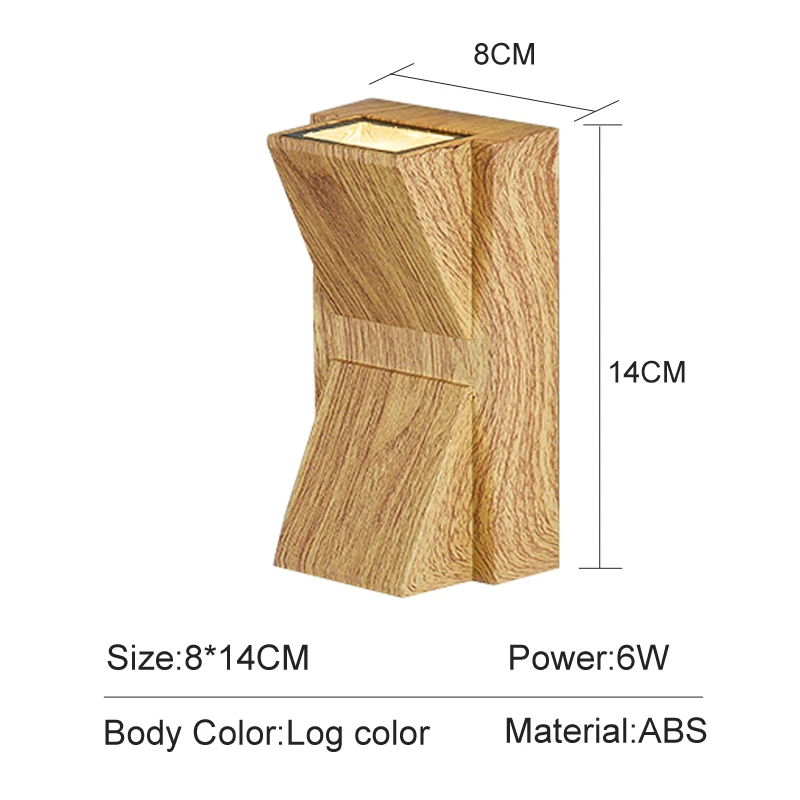 LED 벽 램프 6W ABS IP65 방수 야외 벽 조명, 정원 베란다 현대 실내 업 다운 스콘스 램프 장식 조명