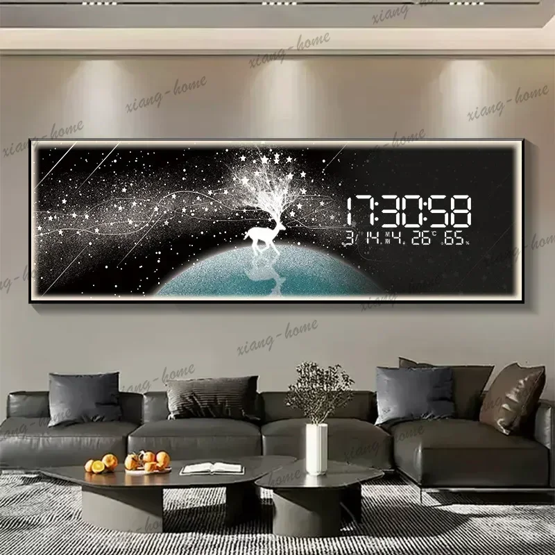 LJY Wall Clock Poster Pictures Decoration Posters Decorative Painting Home Decor Items Clocks Room Restaurant Perpetual Calendar