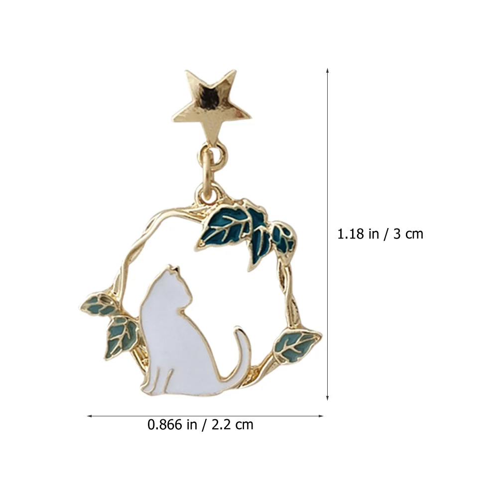 

Cat Earrings For Women Studs Dainty Fashion Jewelry Gift Cat Pendant Aesthetic Ear Studs Enamel Women Earrings