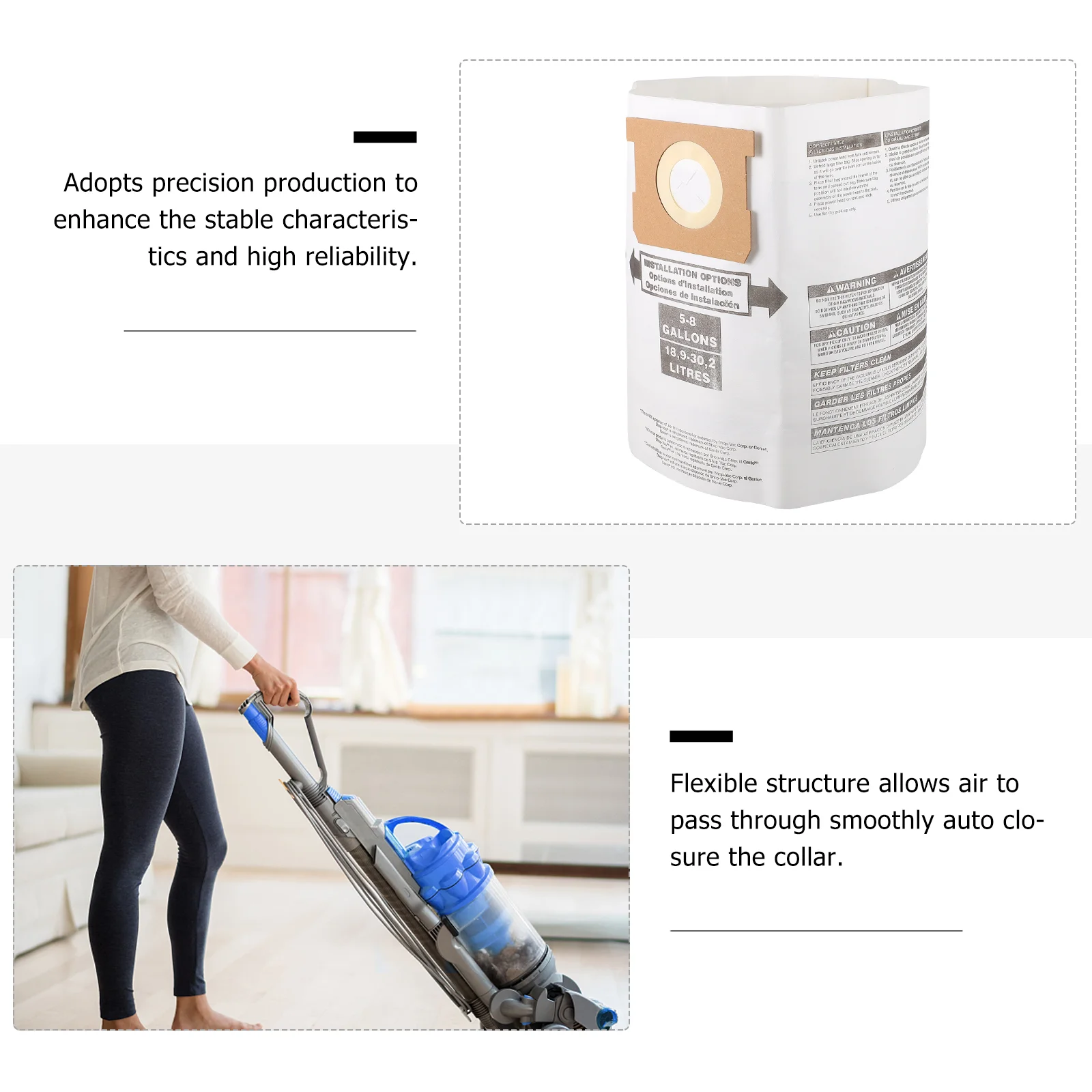 5 قطع من كيس الغبار، مكنسة كهربائية عصرية للنسج، فلتر منظف للسفر من القماش غير المنسوج #4