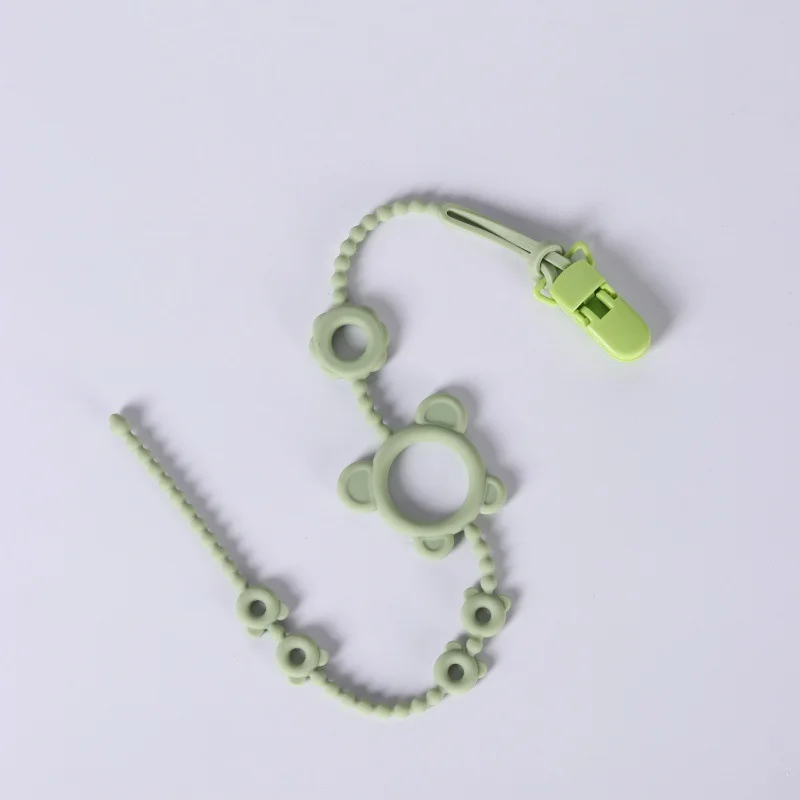 Silikon-Anti-Fall-Kette Beißkette Baby-Beißspielzeug Anti-Verlust-Seil Baby-Beruhigungs- und Schnullerkette Zubehör – Detail 4