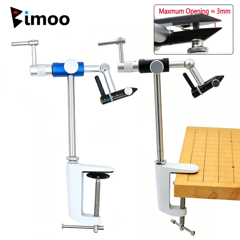 

1PC 360° Rotation Fly Tying Vise 3mm Max Wide Jaws Opening Hardened Steel Jaws Clamp For Dry Wet Streamer Jig Assist Hook Lures