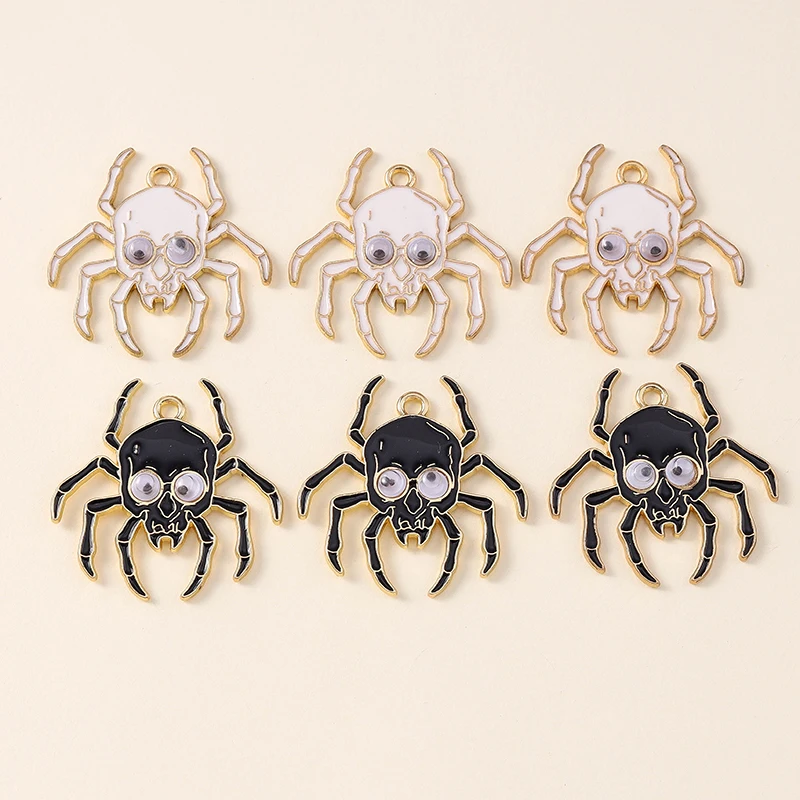 

20pcs 32x33mm Cartoon Enamel Animal Spider Charms Pendants for Jewelry Making Necklaces Earrings Bracelets DIY Crafts Supplies