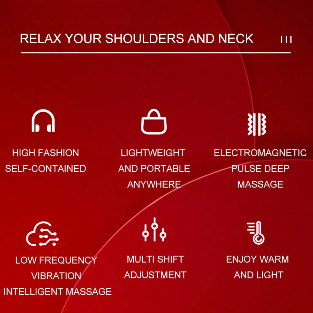 USB Rechargeable Neck Massager 3 Modes 15 Intensity Wireless Remote Control Neck Stimulation Massager