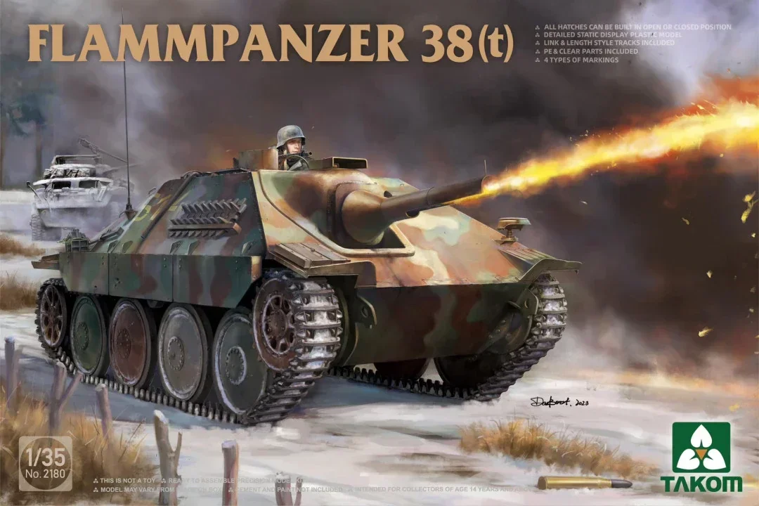 TAKOM Assembled Model Kit TAKOM-2180 Flammpanzer 38 (t) Flame Spray Tank 1/35