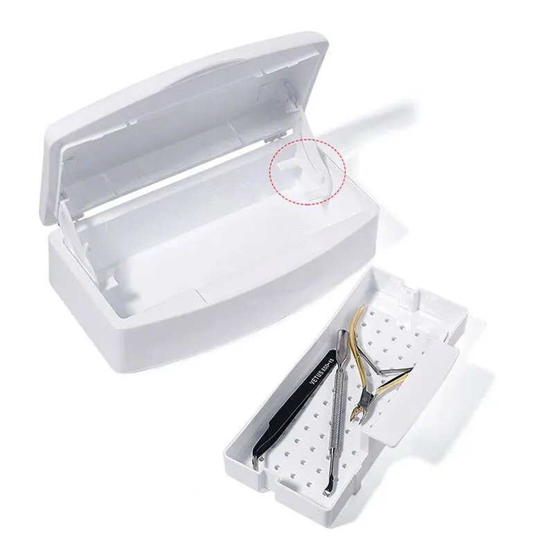 Outils de manucure, plateau de stérilisation pour outil de beauté, outils pour ongles, boîte de désinfection intérieure, boîte de rangement détachable pour outils de nettoyage des ongles