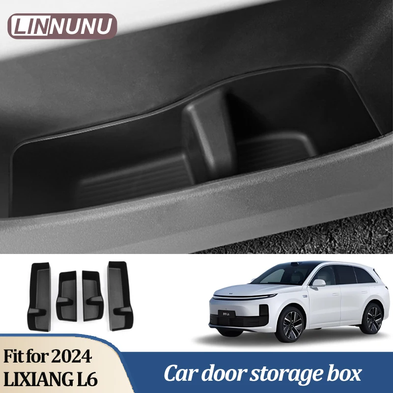 Linnunu Fit for Lixiang L6 2024 Door Side Storage Box Car Storage Pocket Car Interior Supplies Accessories Car Protective Pad Storage and Organization Box