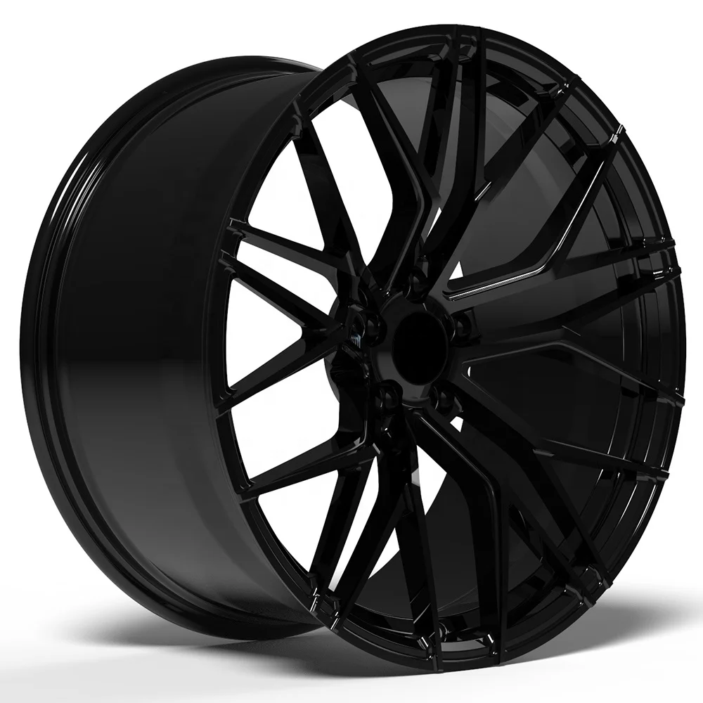 20 Inch Multi Spoke Black Color Full Painting Monoblock Forged Wheel Car Rims Jantes 5x112 20 Pouces For Audi S5