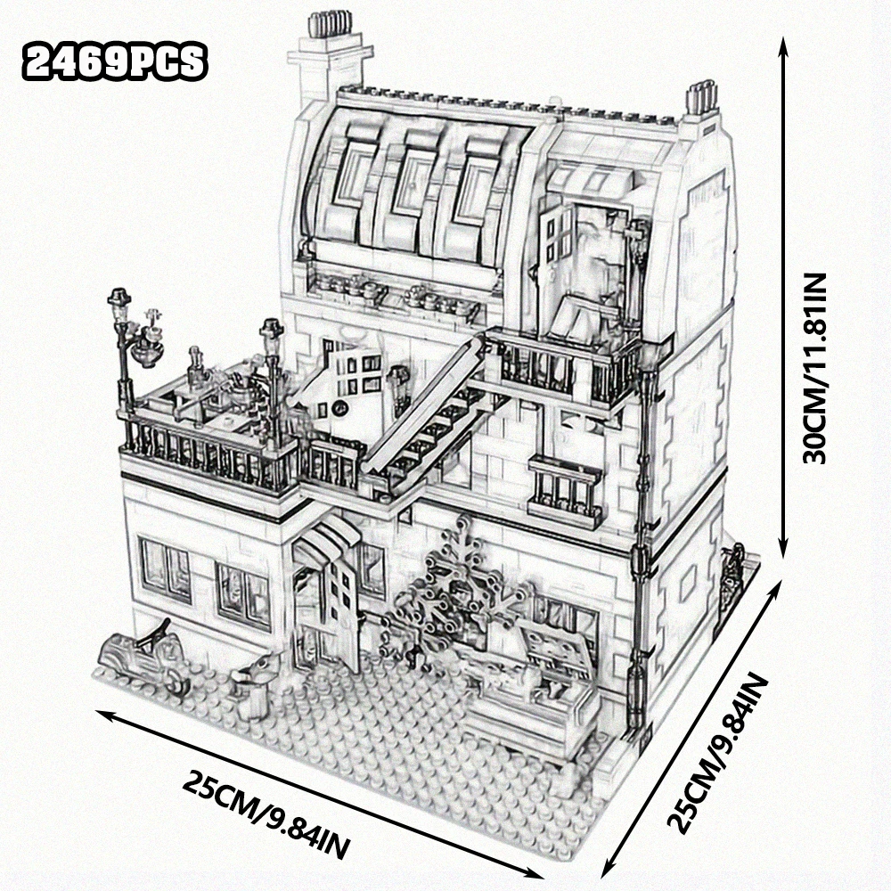 Creative Expert Bricks Bank Cafe Corner MOC Street View City Model House Pet Shop Town Hall Downtown Diner Bouwstenen Speelgoed