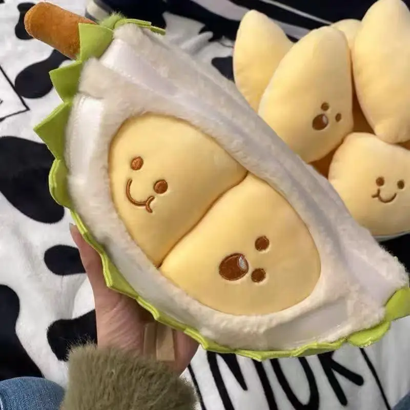 1 세트 재미 있은 Tearable Peeling Durian 베개 Fidget Toys 어린이 크리 에이 티브 시뮬레이션 분리형 Durian 플러시 장난감 소년 소녀 선물