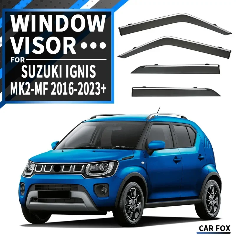 Fit For Suzuki Ignis Window visor Car Sun Rain Guard Vent Shade Deflector Wind Weathershield Moulding Trim Tuning Accessories