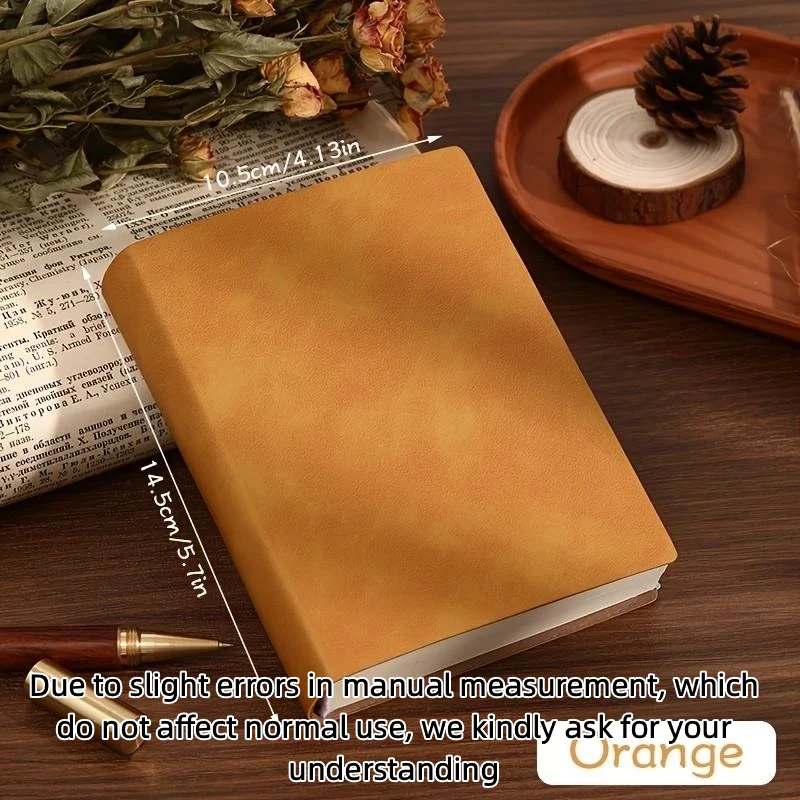 A6 Thick Retro Notebook and Sketchbook, Soft Leather Material – 400 Blank Pages, Student Office Writing Diary Stationery Gift