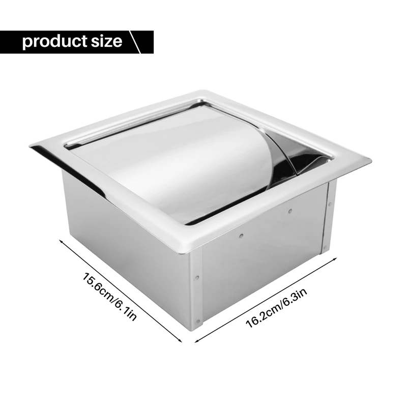 A68P-Stainless Steel Recessed Toilet Paper Holder Wall Toilet Paper Holder,Modern Style Toilet Paper Holder,Recessed Tissue Roll
