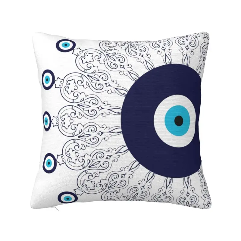 Custom Evil Eye Mandala Pattern Cushion Cover 3D Boho Square Throw Pillow Case for Living Room Pillowcase Home Decorative