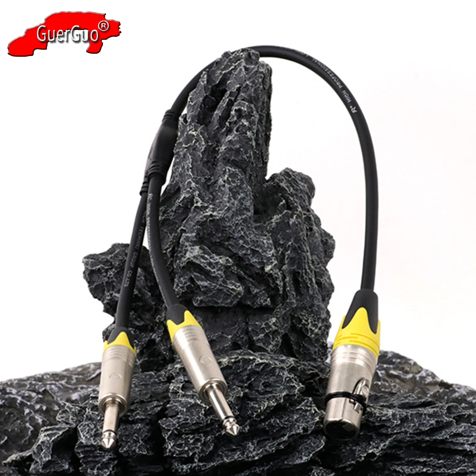 

3Pin XLR Female to Dual 6.35mm 1/4 inch Mono Jack Y Splitter Cable,Dual 6.35mm 1/4" Male to XLR Female Audio Converter Adapter