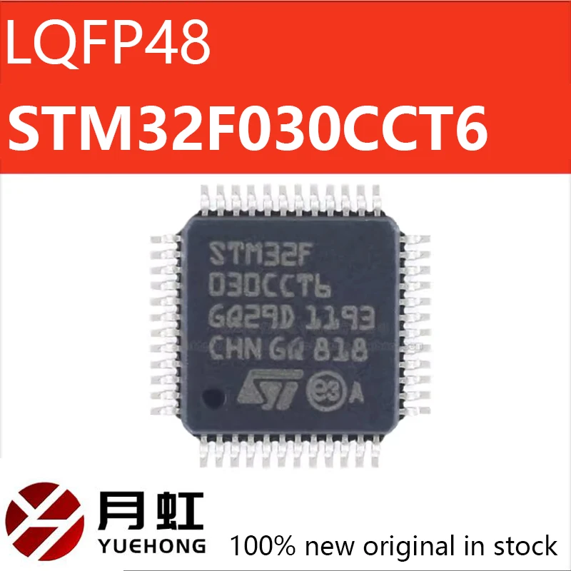 

Original genuine STM32F030CCT6 LQFP-48 ARM Cortex-M0 32-bit microcontroller MCU