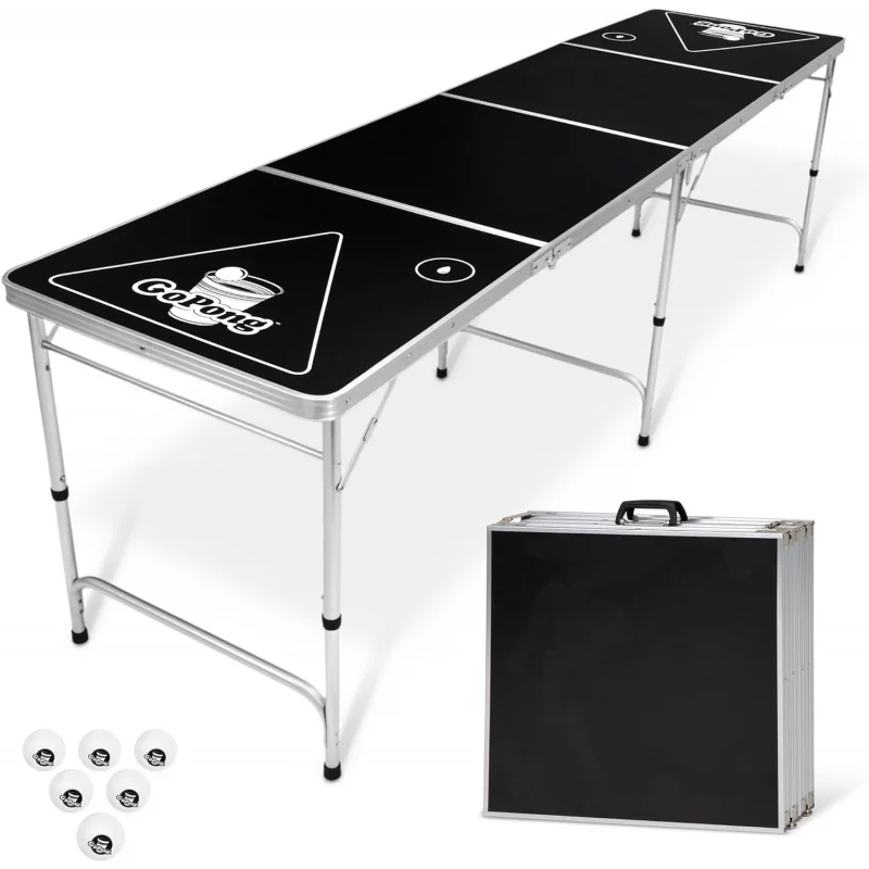 8 Foot Portable Beer Pong / Tailgate Tables (Black, Football, American Flag, or Custom Dry Erase)