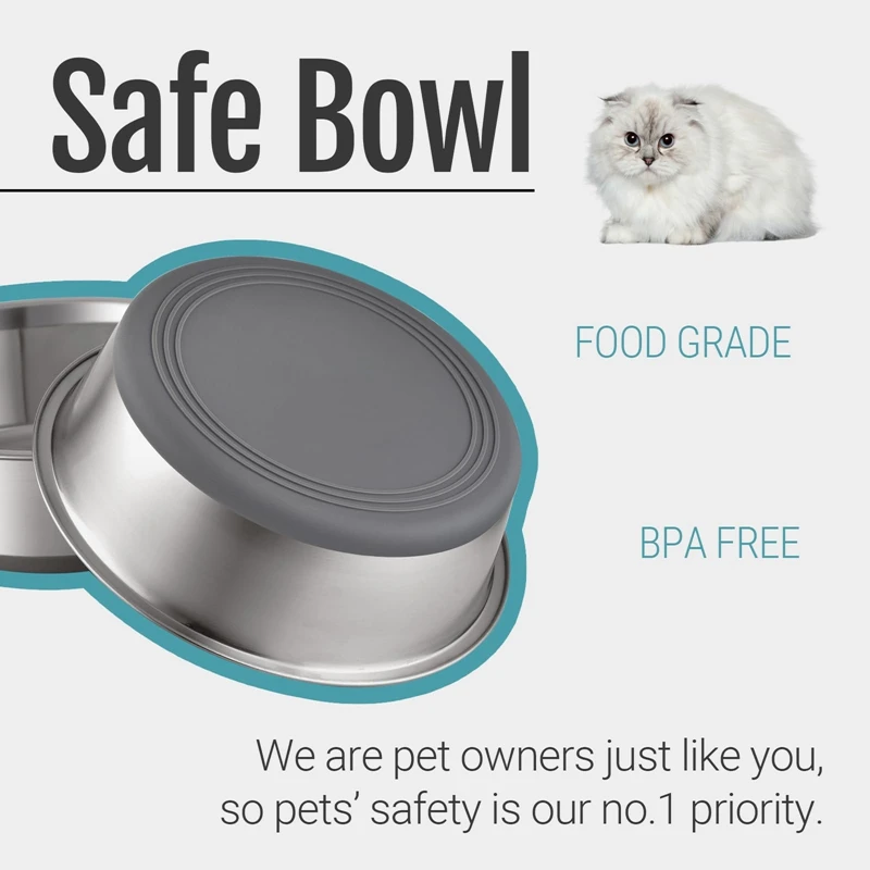 Stainless Steel Pet Bowl Dog Bone Pet Supplies Tableware Non-Slip Cats Bowl Drinking Water Dog Basin Dog Bowls