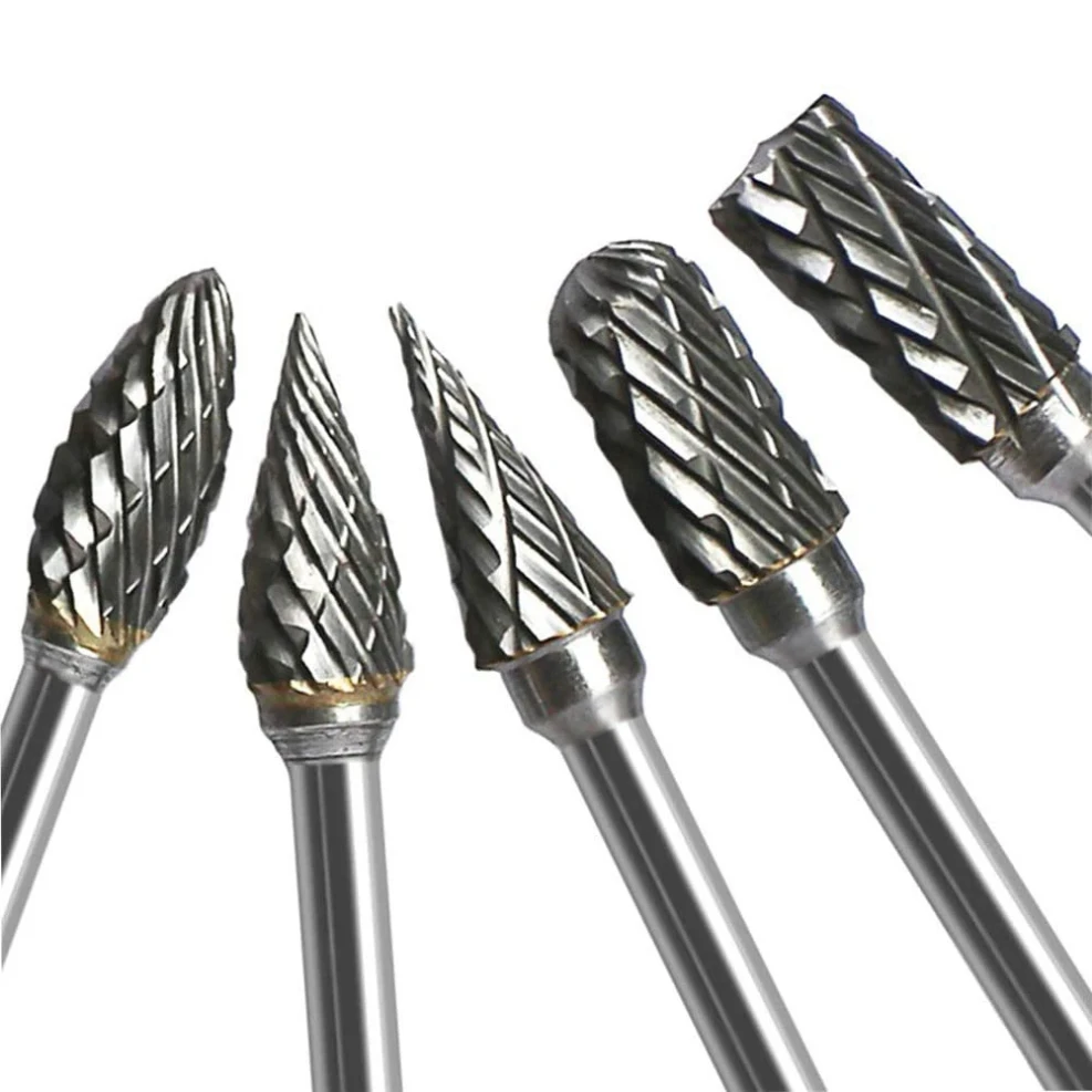 

Tungsten Carbide Rotary Burr Set 10pcs Carving Burr Bits with 3mm Shank 6mm Bit for Wood & Stone Carving, Steel Metal Working