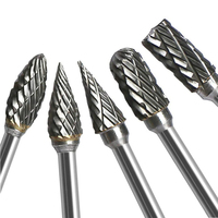 Tungsten Carbide Rotary Burr Set 10pcs Carving Burr Bits with 3mm Shank 6mm Bit for Wood & Stone Carving, Steel Metal Working