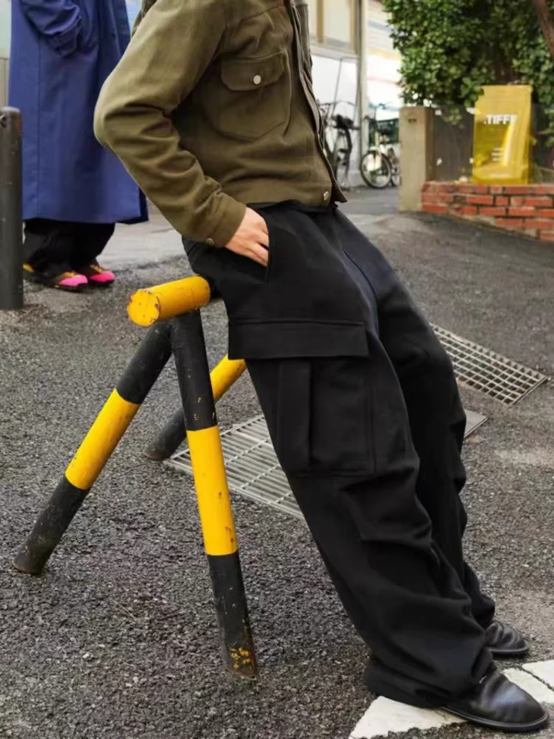 

Retro American Workwear Sle Loose Fit Sports Casual Sweatpants for Men And Women with Big kets Youthful Vitali All Sea...