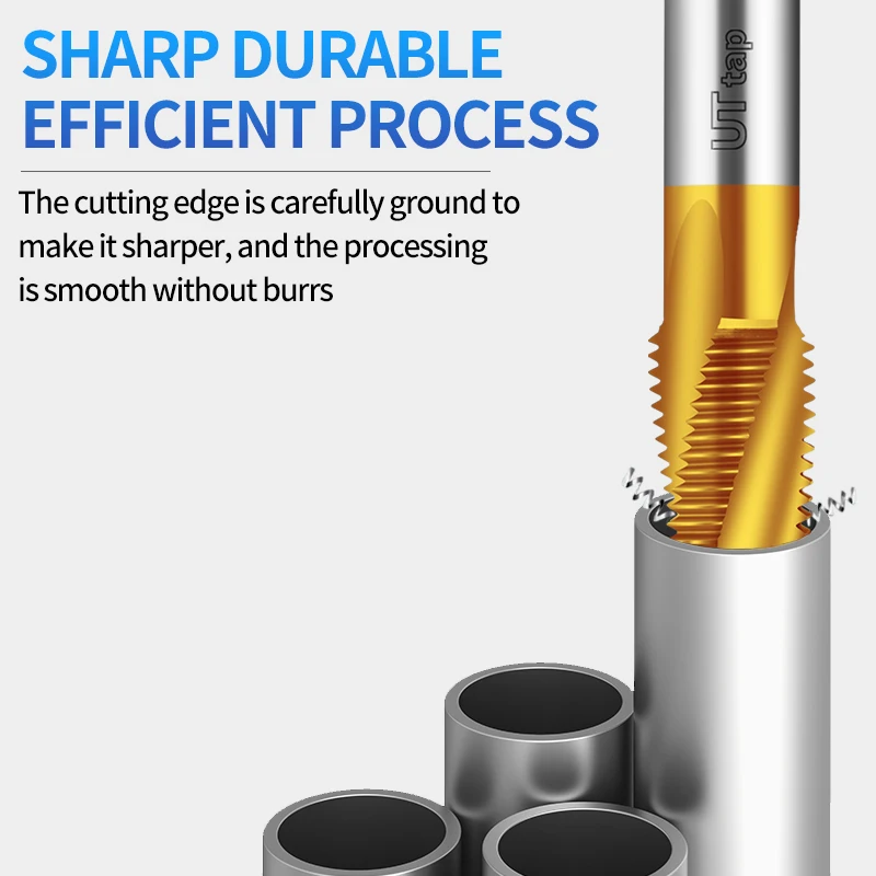 

UT TAP HSSE-35 JIS Standard TIN Coating Pipe Spiral Fluted Tap PT RC 1/16 1/8 1/4 3/8 1/2 3/4 Machine Screw Thread Tap