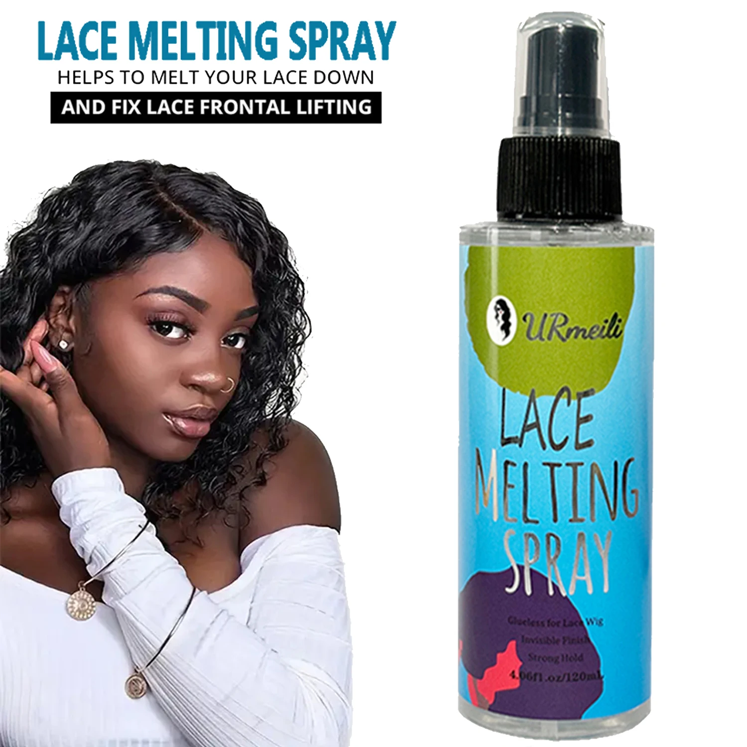 Lace Melting Spray, Lace Wig Melting Spray ,Strong Natural Finishing Hold, Wig Melting Spray & Hair Adhesive for Wigs