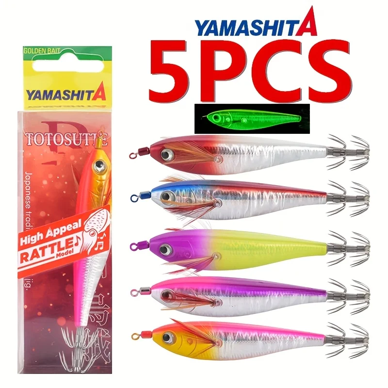 

LURETV Japan YAMASHITA same style wooden shrimp TOTO SUTTE R WS95BL cuttlefish hook special 8068