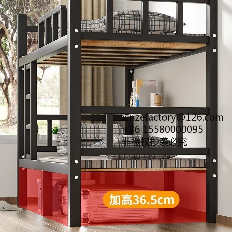 Factory Direct 2026 Top RatedUpper and lower bunk iron bed Staff dormitory bed Double-layer single student High and low bed Two-