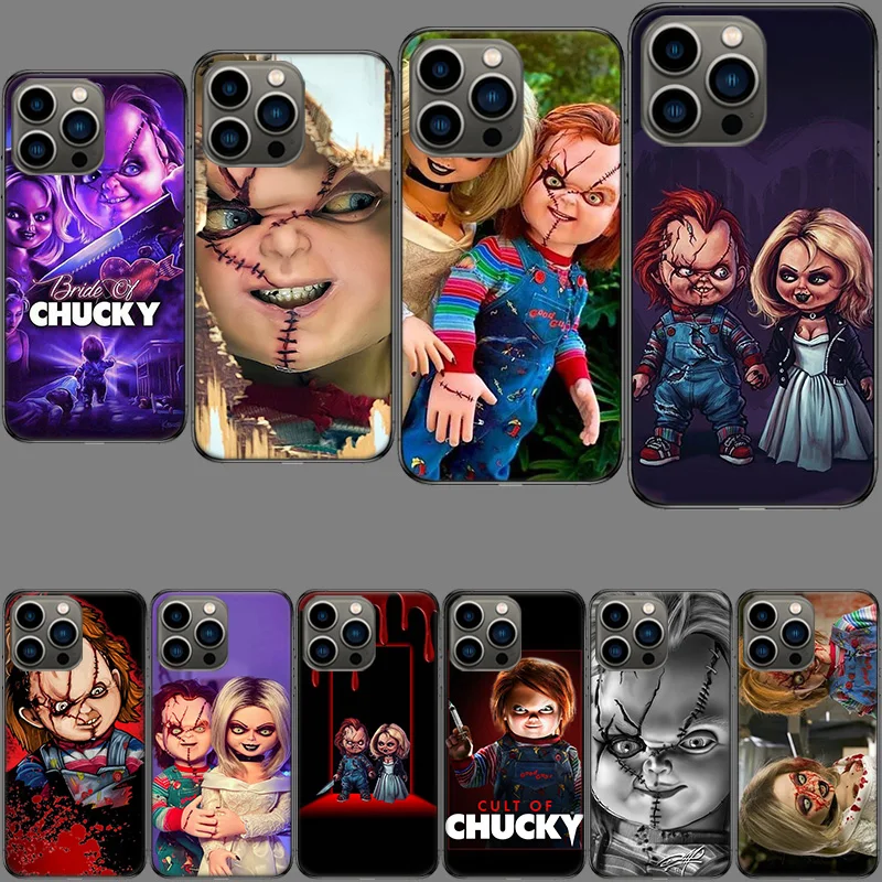 Chucky Doll Horror Movie Phone Case For Apple Iphone 15+ 14 Plus Fundas 16 Pro Max Capa 12 13 Mini Coque 11 Pro Cover Shell TPU