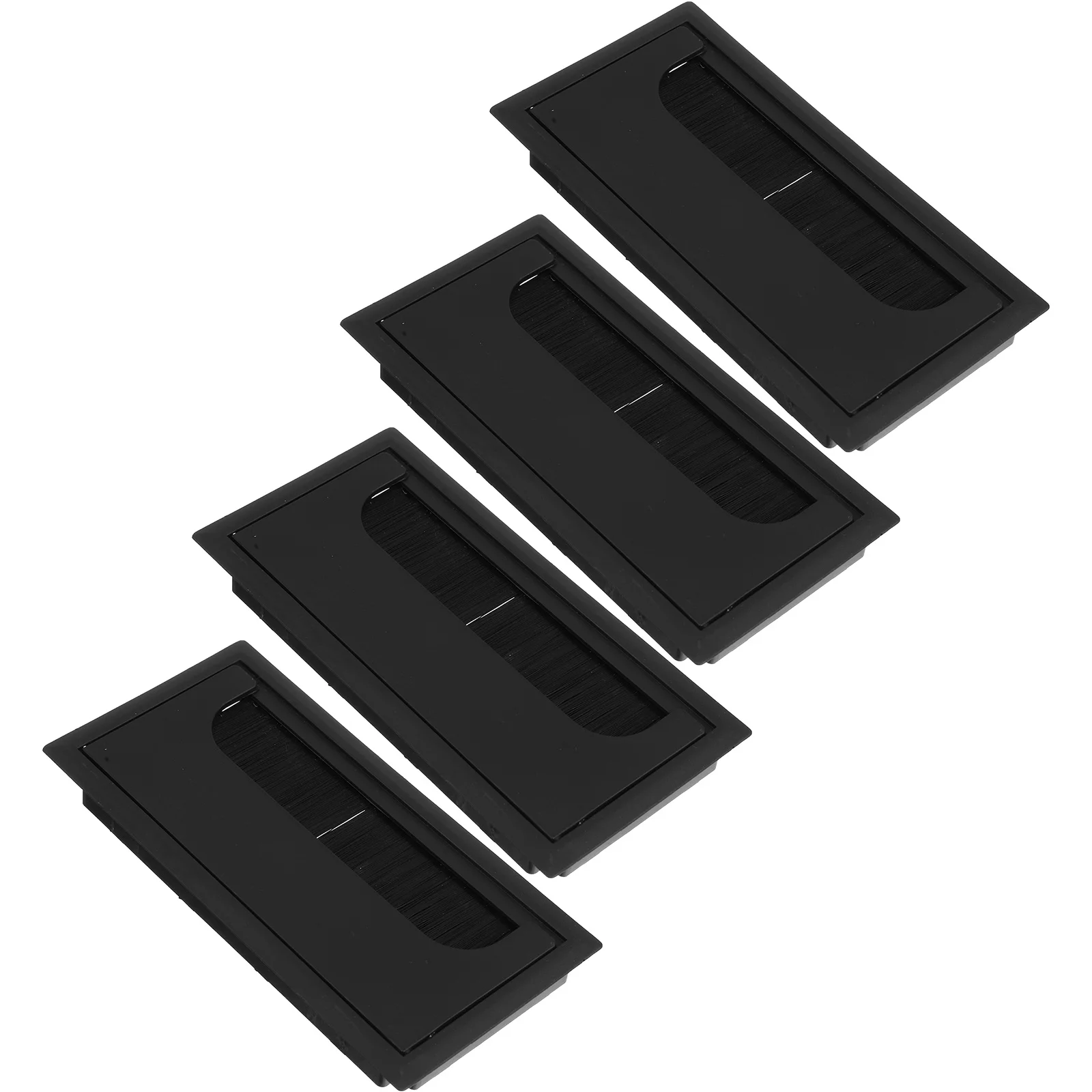 4개입 그로멧 커버 블랙 케이블 관리 박스 사무실 책상용 와이어 정리기 먼지 방지 플라스틱 그로멧 책상 케이블