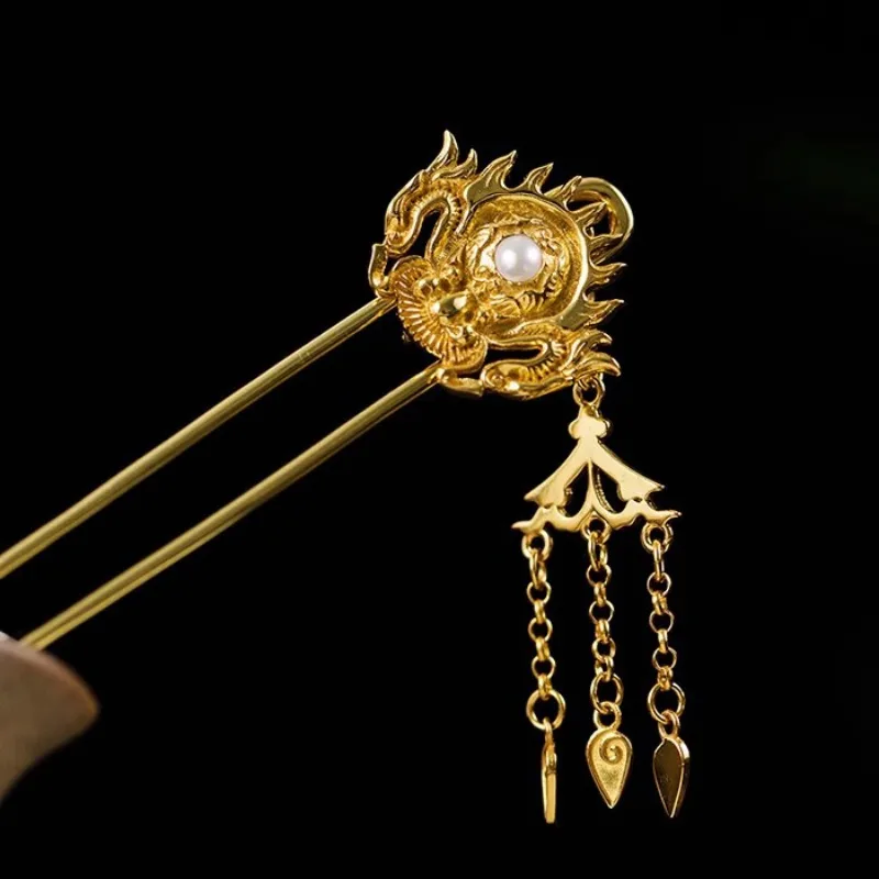 

Классические и изысканные украшения для волос с кисточками в дворцовом стиле, изысканная тиара с жемчугом Феникса, Cheongsam, аксессуары Hanfu, изысканный подарок