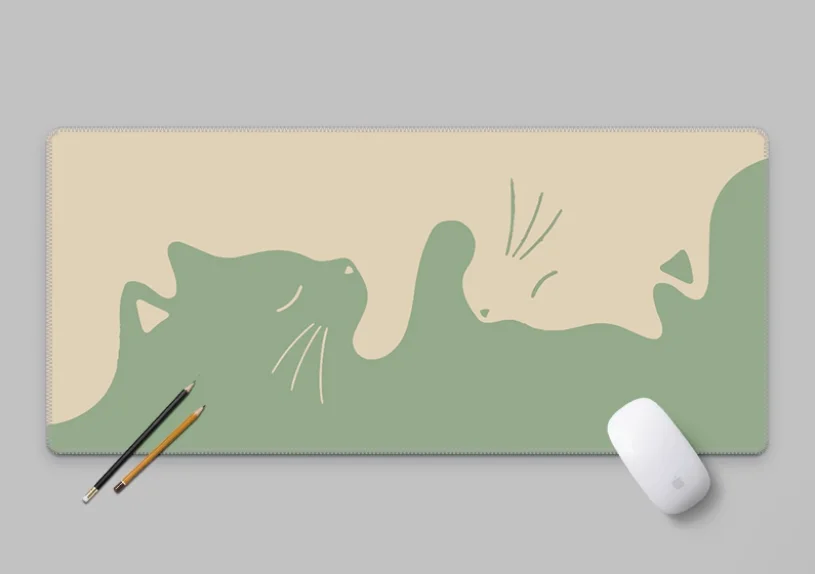 

Matcha Yin Yang Cat Simple Mouse Pad Super Large Waterproof Thick Natural Rubber Laptop Big Office Anime Table Gamer Accessories